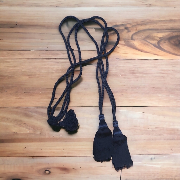 Other - Tapestry Decorative Navy Blue Elegant Tassels Twisted Cord Traditional Tie Backs